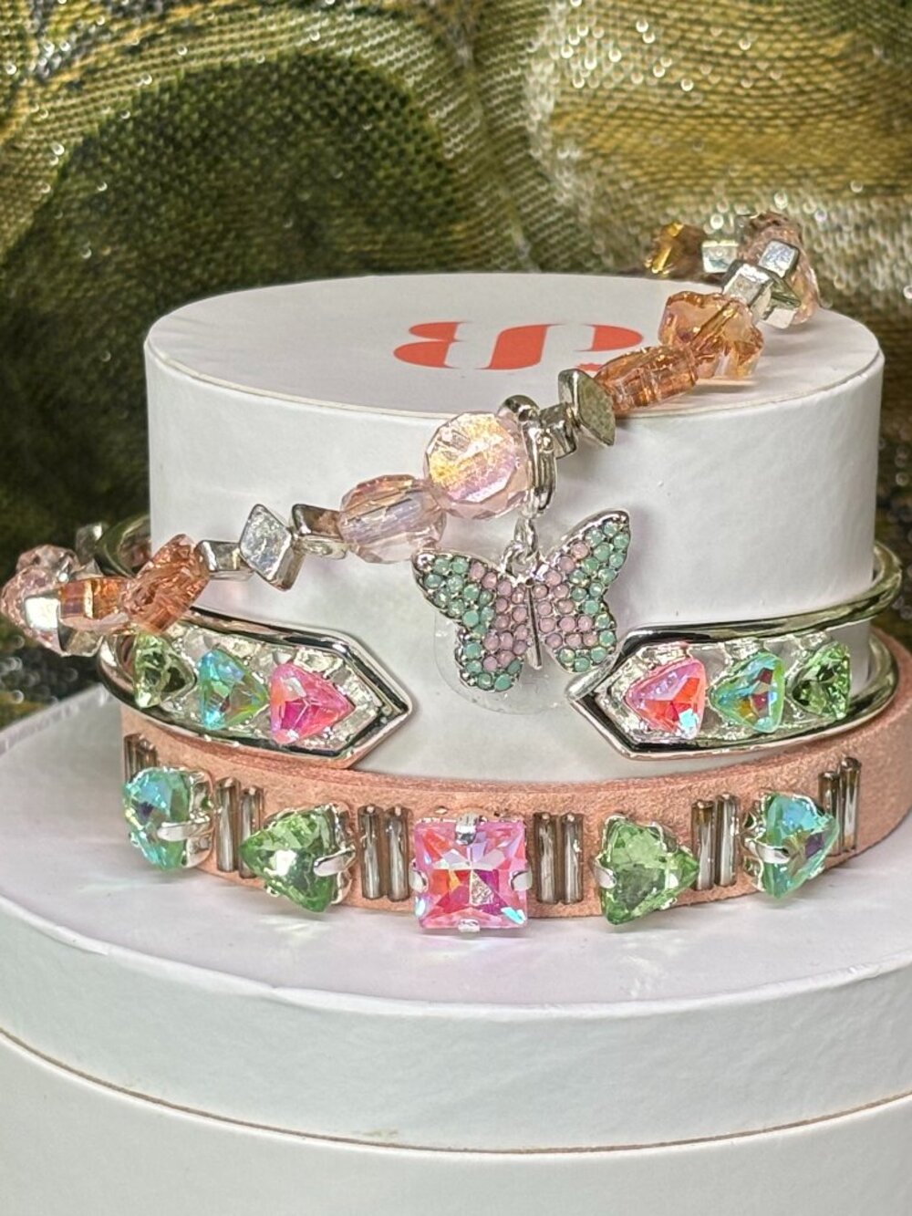 Bomb Party "Whimsical Butterfly Wishes" Summer Stacks 3 Bracelet Set